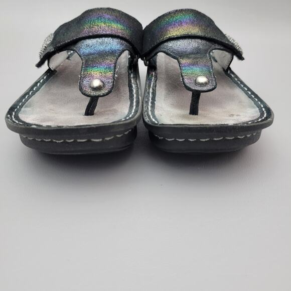 Alegria Thong Comfort Sandals Size 36 US 6.5 Irredescent Rainbow Metallic - Picture 5 of 10